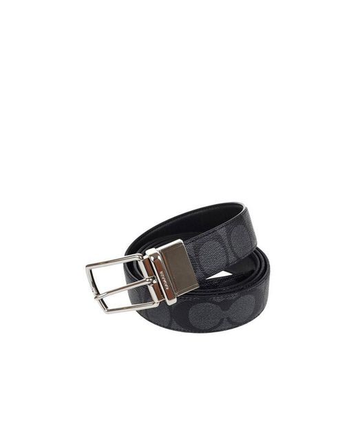 COACH Black Belt Charcoal- Leather Accessories for men