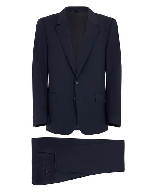 Dolce & Gabbana Blue Single-Breasted Jacket Virgin Wool Suit & Dinner for men