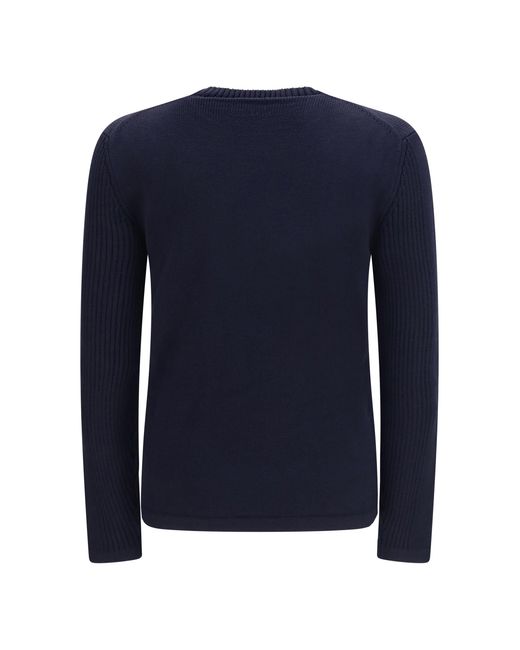Prada Blue Virgin Wool Sweater Fleece Ovis Aries for men