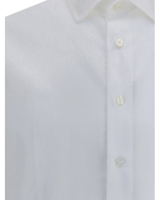 Etro White Roma Cotton Shirt for men