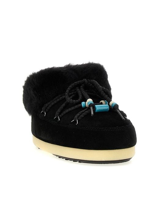 Moon Boot Black Evx Mule Suede Beads Ankle Boots Shoes