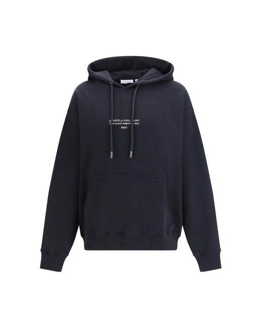 Off-White c/o Virgil Abloh Blue Statement Skate Hoodie Cotton Sweatshirts for men