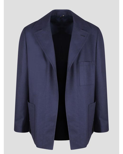 Fendi Blue Single-breasted Wool Blazer for men