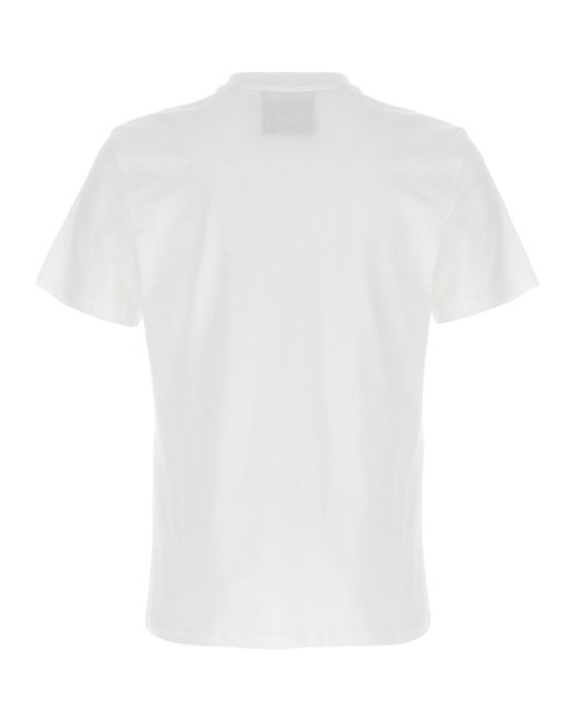 Moschino White Organic Cotton T-Shirt With Logo Embroidery for men