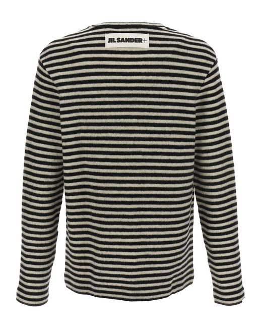 Jil Sander Gray Logo Stripes Sweater Sweater, Cardigans for men