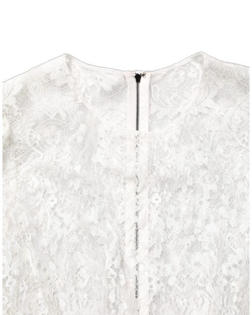 Dolce & Gabbana White Lace Top Embellished Black Skirt Dress
