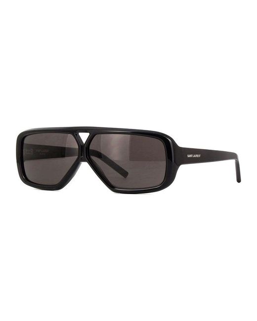 Saint Laurent Black Sunglasses Aviator Full Rim, Shiny Frame And Lens Sl569Y001