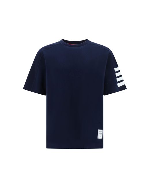 Thom Browne Blue T-Shirt Horizontal Bands for men