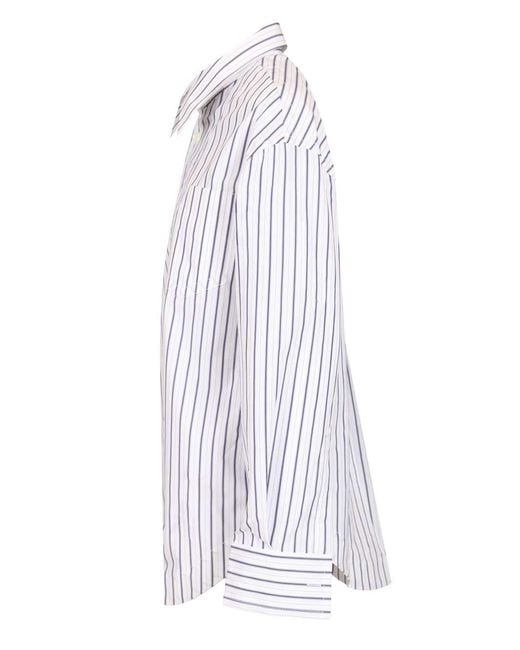 AMI White Ami Wide Striped Shirt