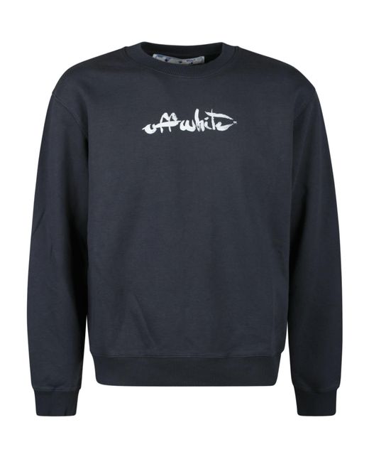 Off-White c/o Virgil Abloh Paint Arrow Slim Crewneck Sweatshirt in Blue for  Men | Lyst
