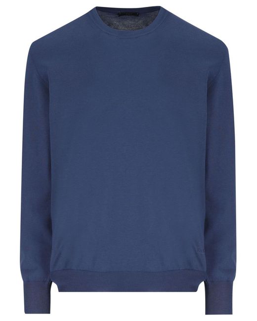Fay Blue In Cotton Shaved Knit Jumper for men