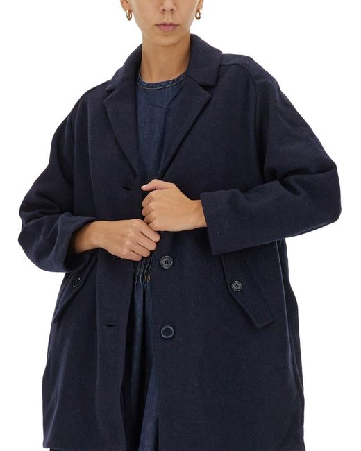 YMC Blue Single-Breasted Coat