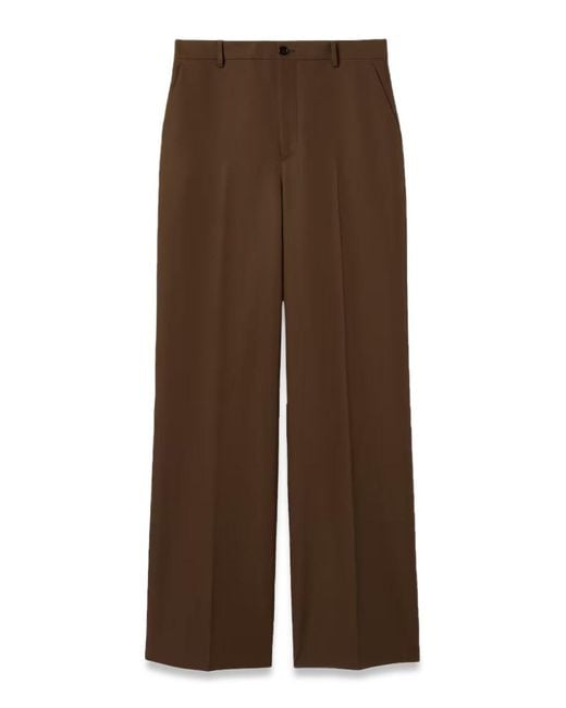 Gucci Brown Wide-Leg Trousers Polyester