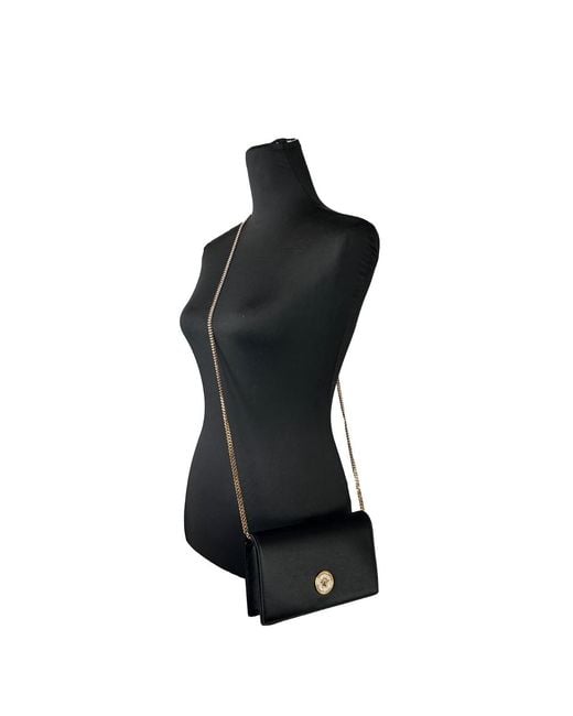 Versace Blue Mini Chain Black Crossbody Wallet Bag