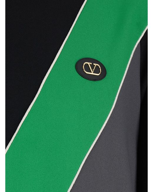 Valentino Green High-Neck Sweatshirt V-Inlay Polyester Sweatshirts for men