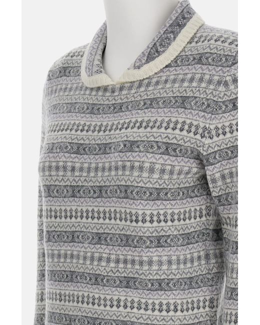 Thom Browne Gray Jacquard Pullover
