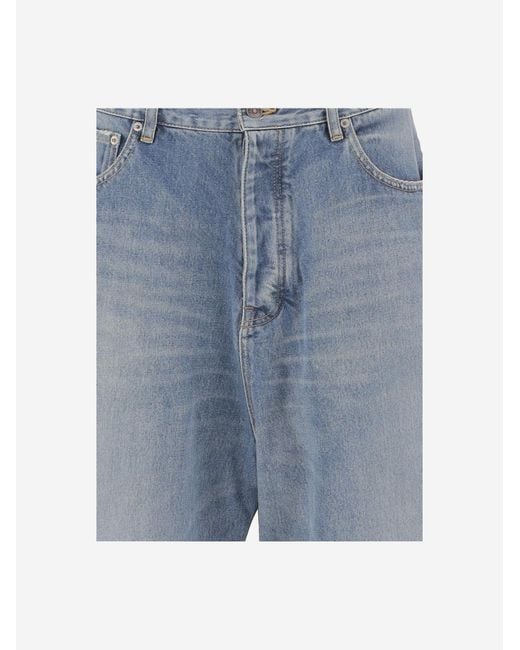 Balenciaga Blue Baggy Jeans Cotton for men