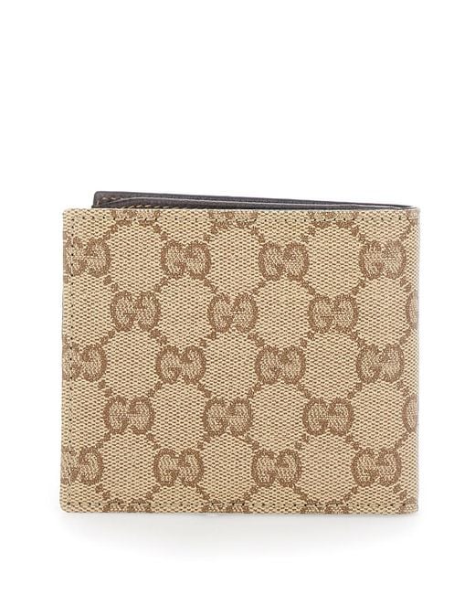Gucci Natural Bi-Fold Wallet Gg Canvas for men