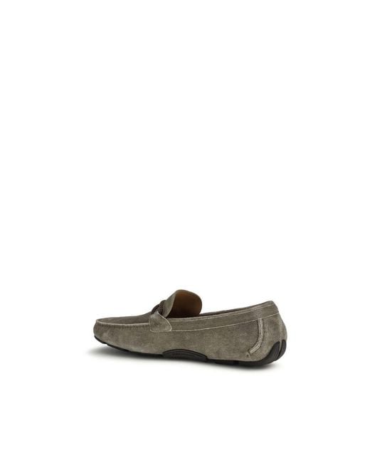 Ferragamo Green Gray Calf Leather Bos Taurus Slip for men