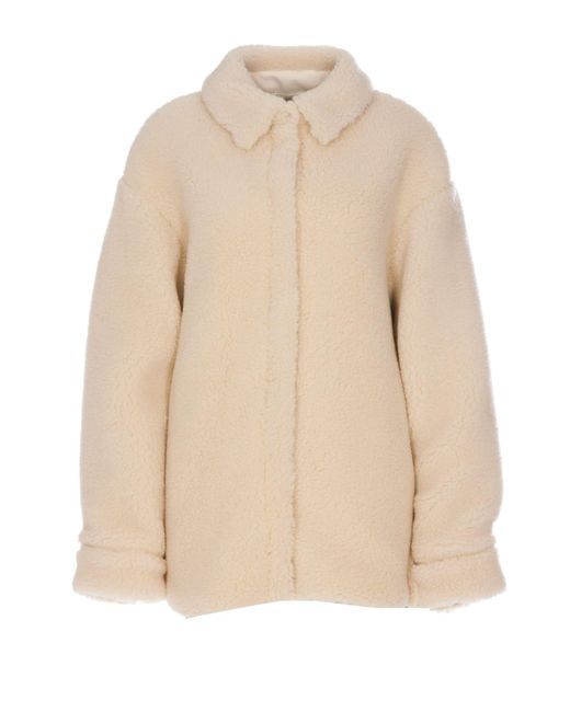 Off-White c/o Virgil Abloh Teddy Arrow Puffy Jacket in Natural | Lyst
