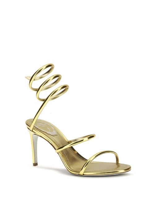 Rene Caovilla Metallic Cleo Sandals Leather Calf Bos Taurus