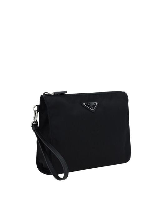 Prada Black Beauty Case Polyamide Wash Bags for men