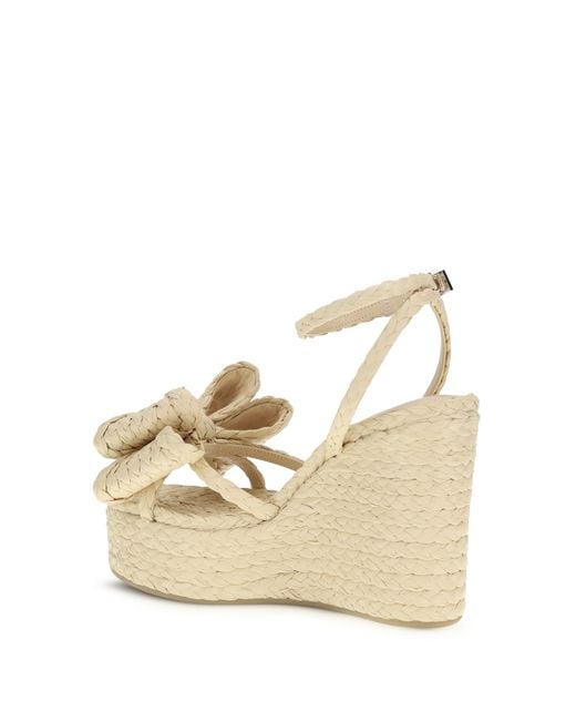 Mach & Mach Natural Le Cadeau Raffia Wedge Sandals