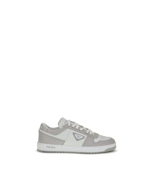 Prada Gray Multicolor Calf Leather Bos Taurus Low Top Sneakers for men