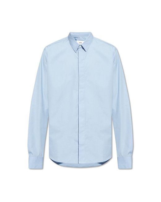 AMI Blue Cotton Shirt, for men