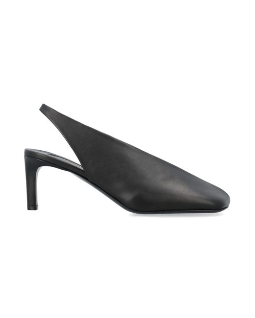 Jil Sander Black High-heeled Slingback Pumps