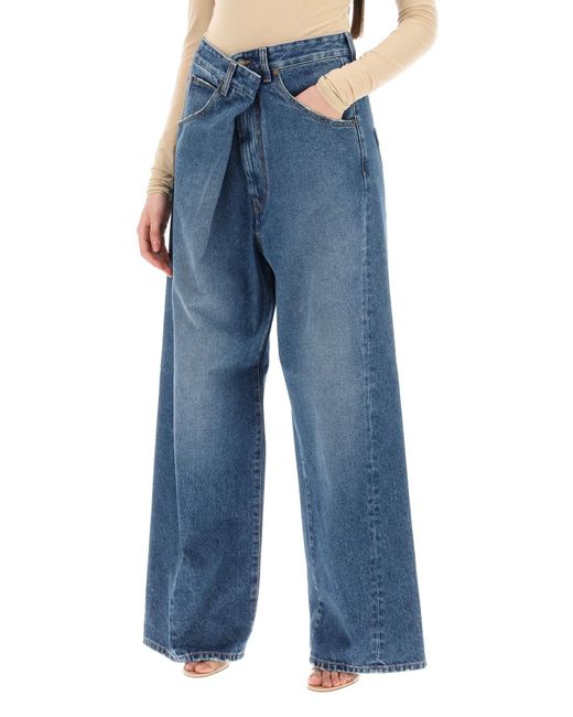 DARKPARK Blue 'ines' Baggy Jeans With Folded Waistband