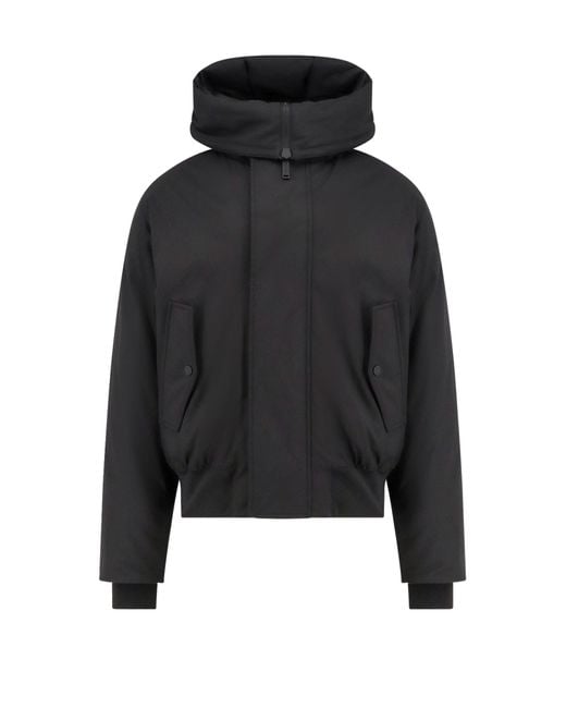DSquared² Black Techno Down Bomber Nylon Jacket for men