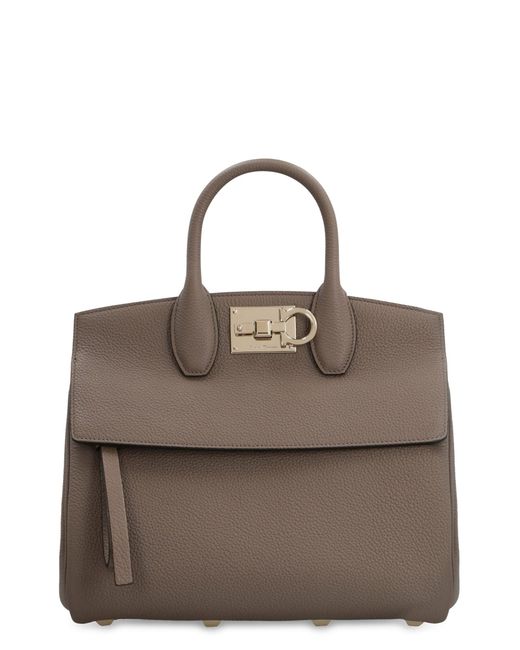 Ferragamo Brown Studio Leather Handbag
