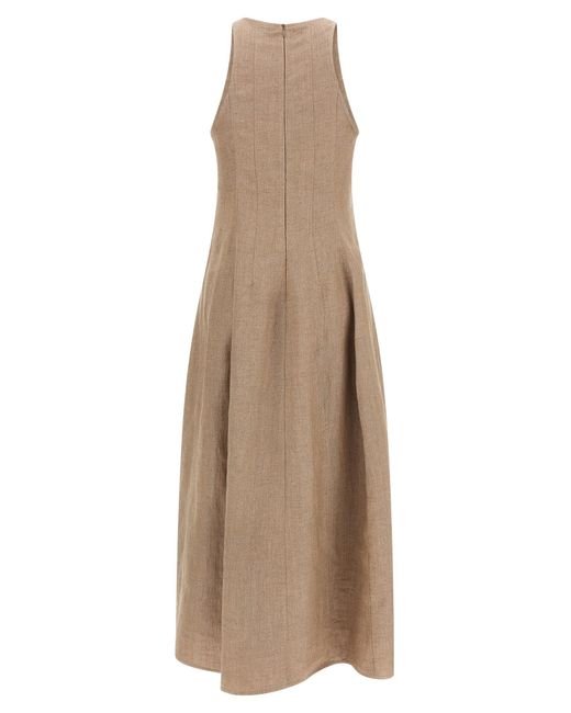 Brunello Cucinelli Natural Linen Long Dress