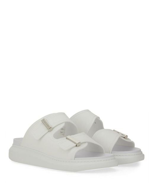McQueen White Hybrid Double Buckle Sandal Thermoplastic Polyurethane for men
