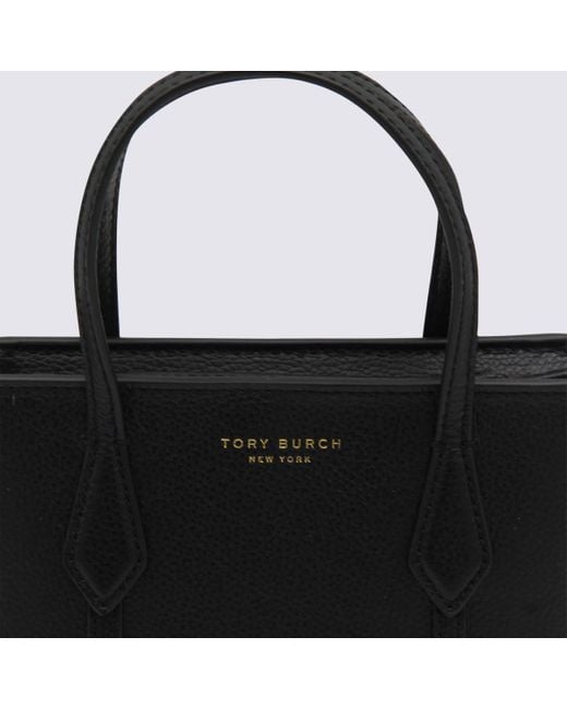 Tory Burch Black Leather Perry Mini Tote