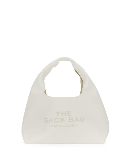 Marc Jacobs White 'The Sack' Shoulder Bag With Embossed Logo