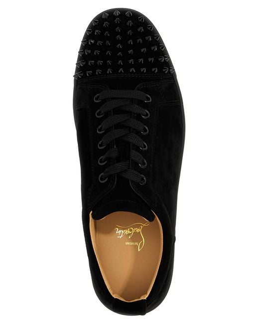 Christian Louboutin Black Luxury Sneaker With Suede Panels for men