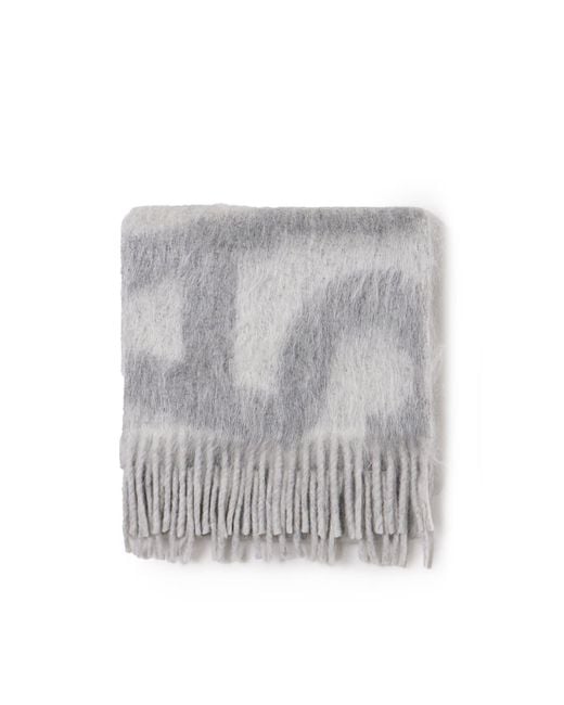 Acne Gray Logoed Scarf for men