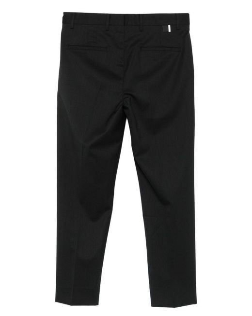Low Brand Black Slim-Fit Wool Blend Cropped Tailored Trousers for men