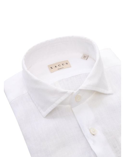 Xacus White Linen Shirt for men