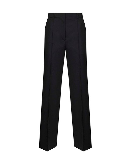 Totême Black Wool Blend Canvas Straight-Leg Suit Trousers