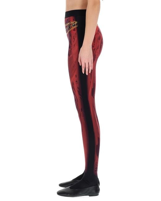 MARINE SERRE Red Wet Nuisette Leggings