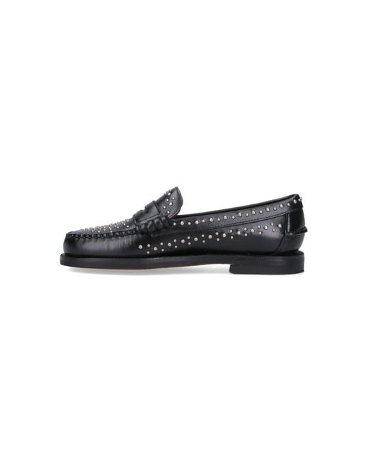 Sebago Black Flat Shoes Leather