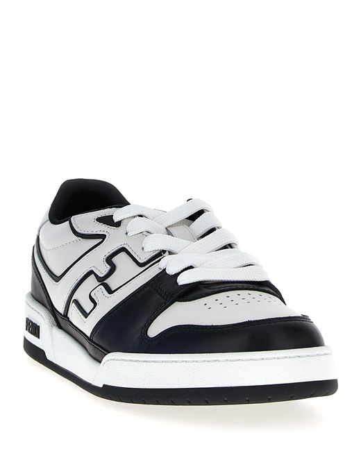 Fendi White Sports Shoes With Logo for men