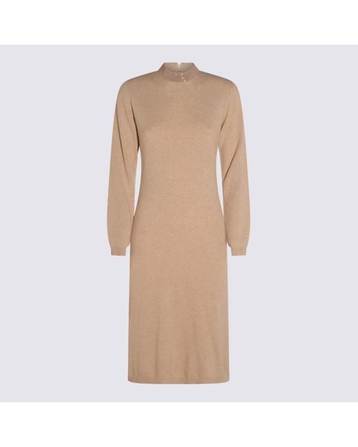 ワンピース FABIANA FILIPPI VIRGIN WOOL MIDI DRESS Fabiana Filippi Virgin Wool Dress - Beige | Garmentory