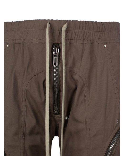 Rick Owens Brown Zip Detailed Drawstring Trousers for men