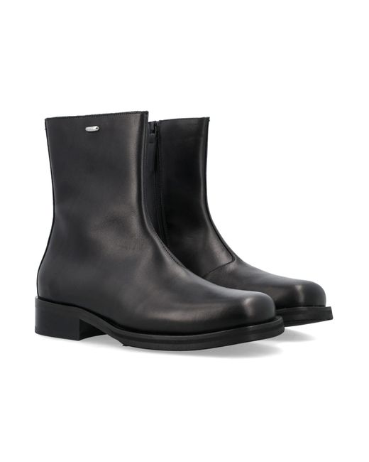 Our Legacy Black Camion Leather Boots With Zip for men