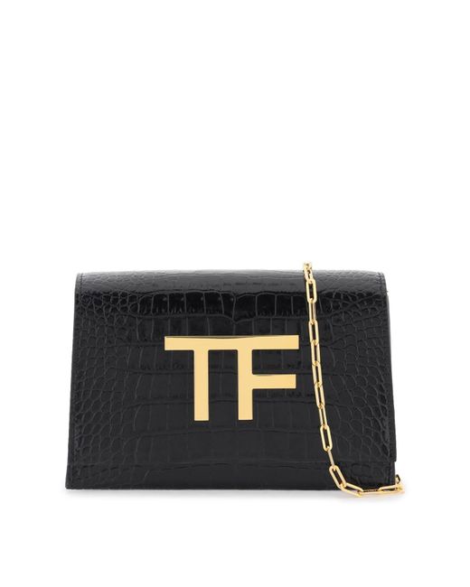 Tom Ford Black Evening Mini Bag Tf Logo