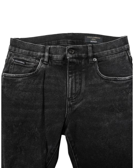 Dolce & Gabbana Black Cotton Skinny Men Denim Jeans for men